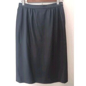 Vtg Pendleton Petite Size 8 Skirt Black 100% Pure Virgin Wool Made in USA Career